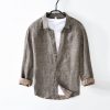 Men's Vintage Casual Linen Long Sleeve Shirt