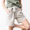 Women's Linen Lace-Up High-Waisted Shorts