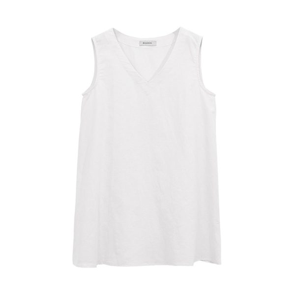 Women's Linen V-Neck Sleeveless T-Shirt - Image 2