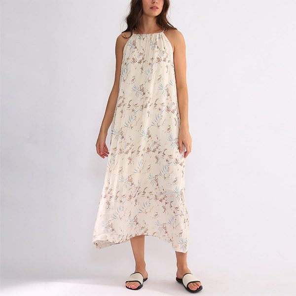 Women's Linen Off-Shoulder Midi Dress - Image 3