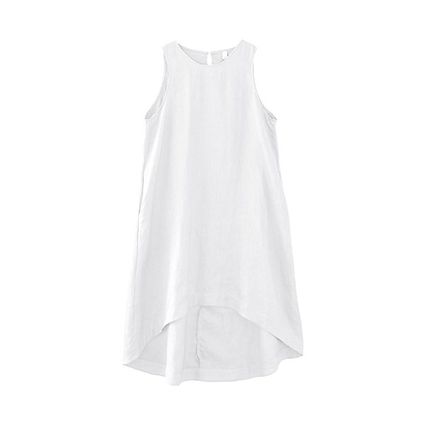 Women's Asymmetrical Linen Tank Top Dresses - Image 3