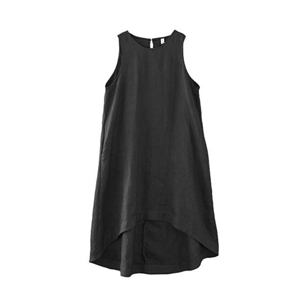 Women's Asymmetrical Linen Tank Top Dresses - Image 2