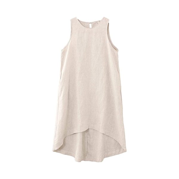 Women's Asymmetrical Linen Tank Top Dresses