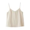 Women's Linen Camisole - Sleeveless, Backless V-Neck