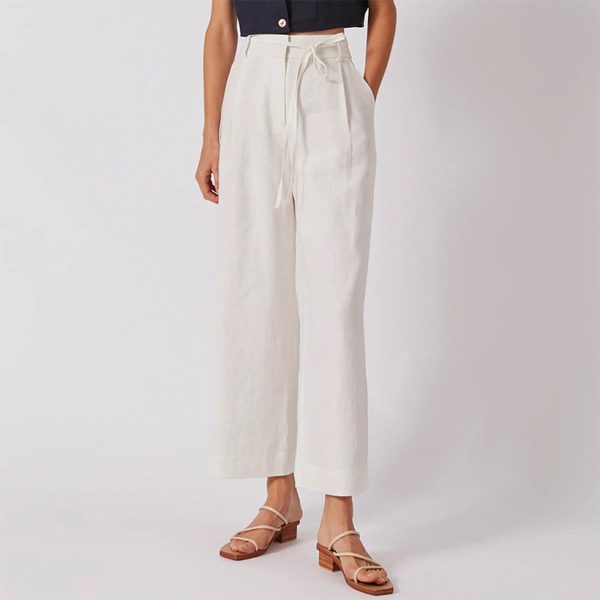 Women's Linen Tie-Waist Culottes