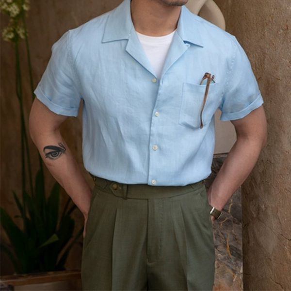 Men's Linen Short Sleeve Shirt - Image 4