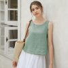 Women's Summer Cross-Back Linen Tank Top