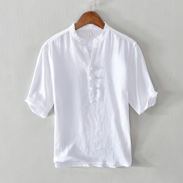 Men’s Half-Sleeve Linen T-Shirt - Image 3