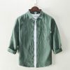 Men's Casual 3/4 Sleeve Summer Linen Shirt