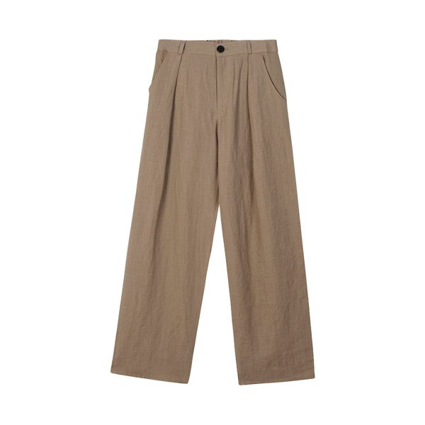 Women's Linen Wide-Leg High-Waist Casual Suit Trousers - Image 2