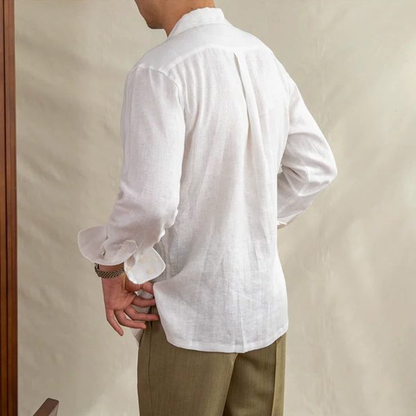 Men's Linen Long Sleeve Shirt - Image 4