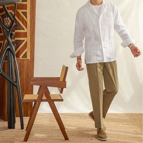 Men's Linen Long Sleeve Shirt - Image 3